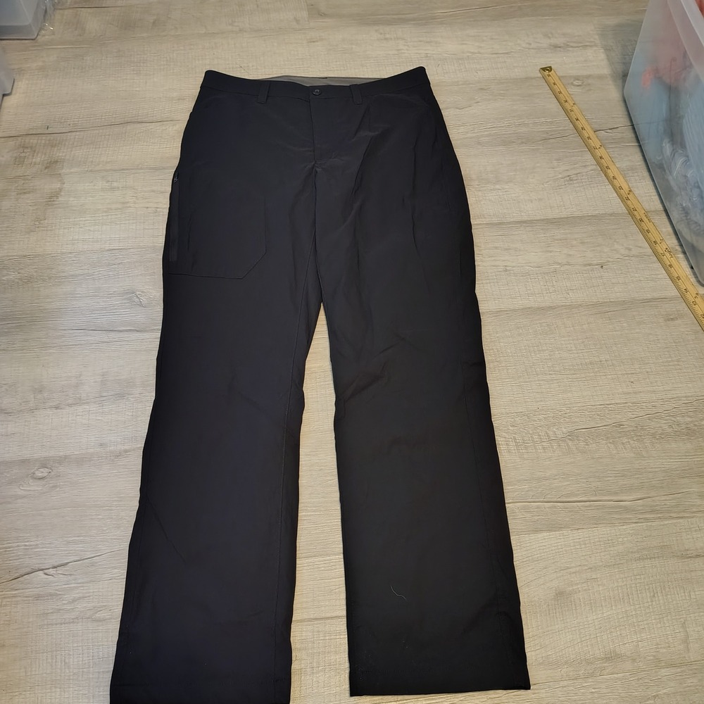 Eddie Bauer Mens 34x32 Fleece Lined Pants Black Hiking Outdoor Winter Trousers